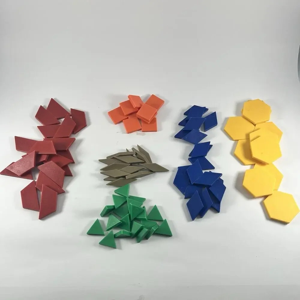 Pattern Blocks Set 93pc Educational Math Shapes Kids Learning Toy - Picture 4 of 10